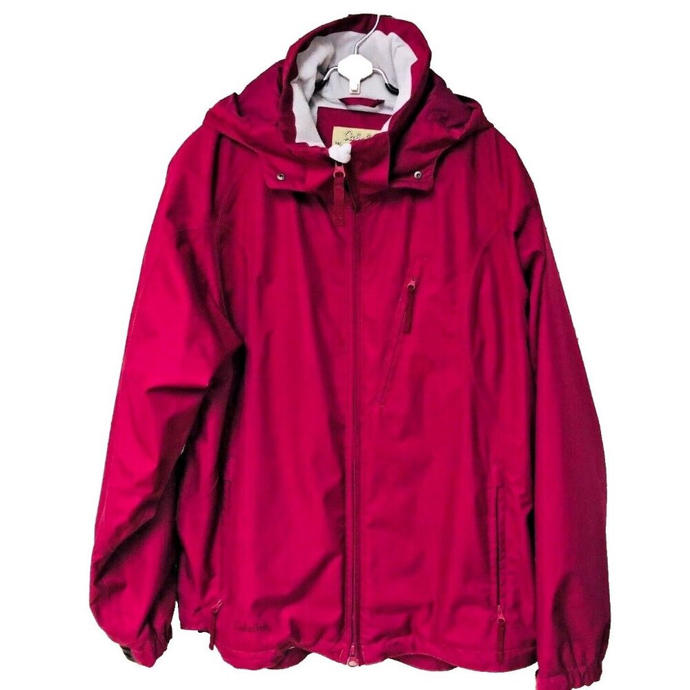 Cabela's Hoodie Jacket Women's S Berry Brushed Flannel Wind Rain Resist Chore
